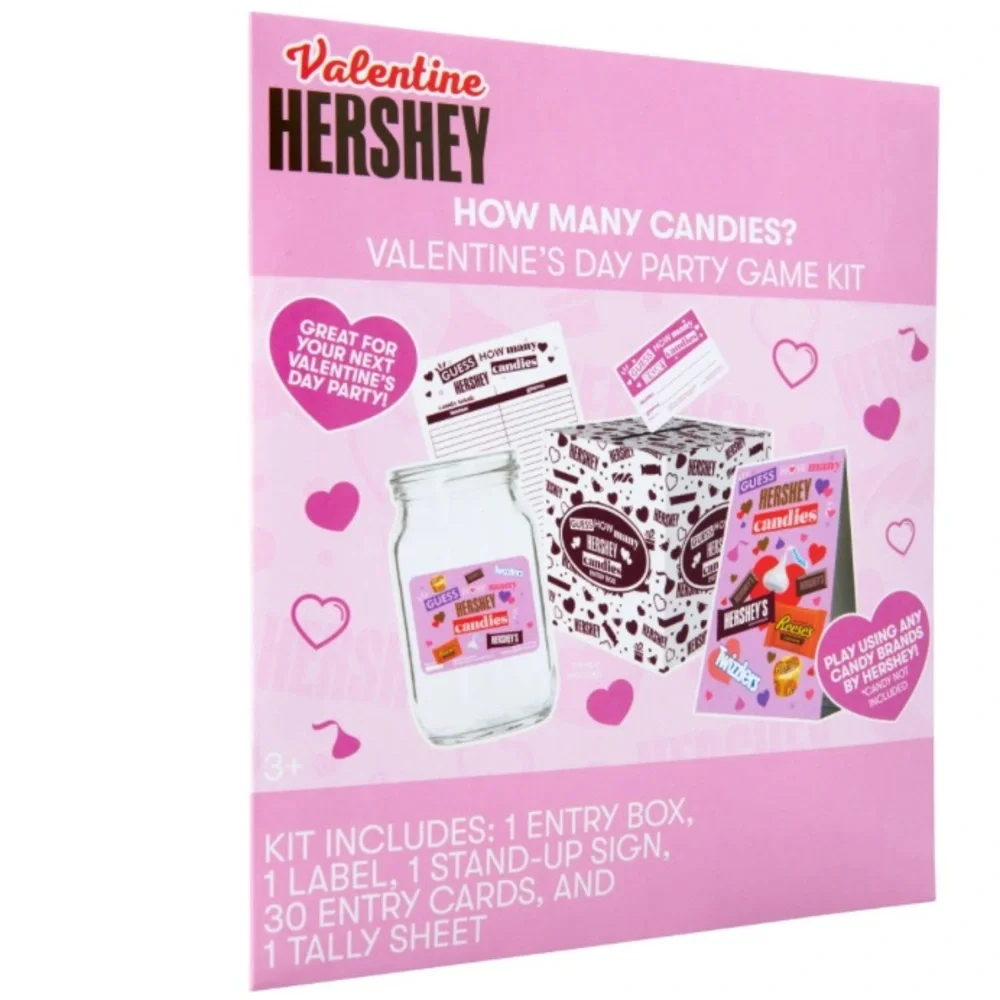 Valentine's Day Candy Party Game Kit - Hershey Kiss Guess Game, Valentine's Day